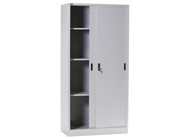 Sliding Steel Cupboard with 3 adjustable shelves